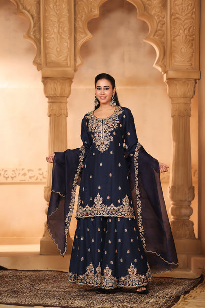 Navy Blue Three-Piece Set