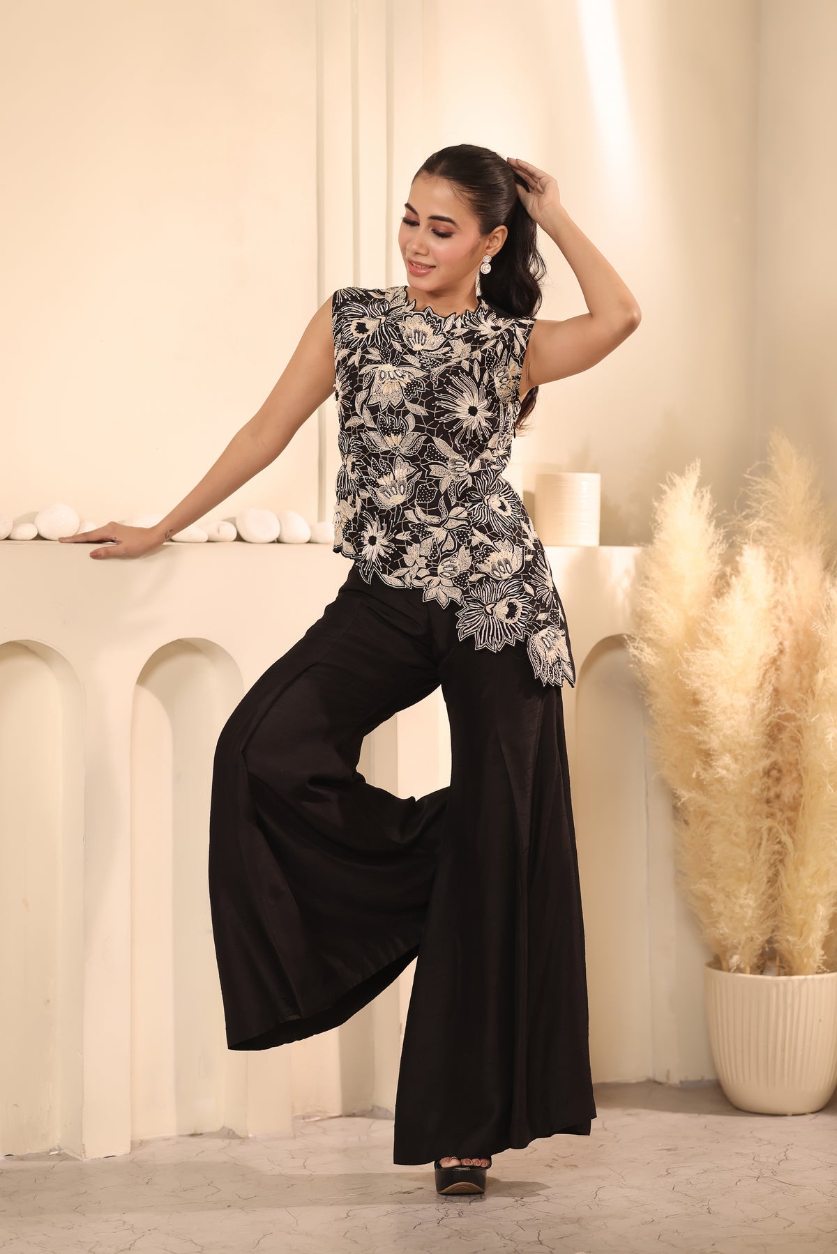 Black Indo-Western Two-Piece Set